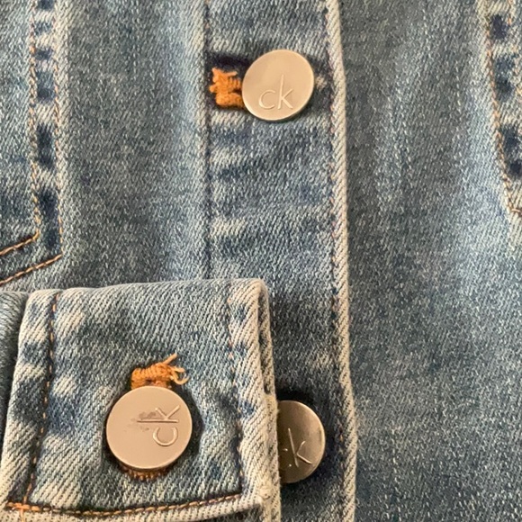 Calvin Klein Jean Jacket Large  Cotton Denim - Picture 7 of 9